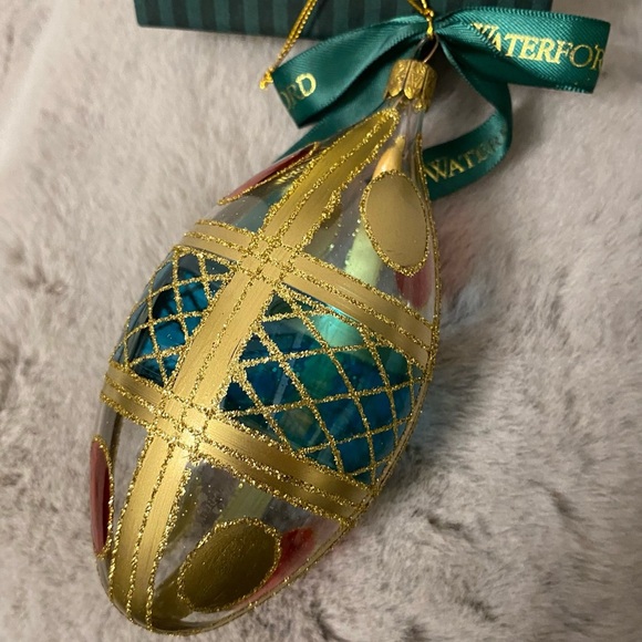 New Vintage Waterford Holiday Heirloom Colleen Egg Blown Glass Ornament w/ Box - Picture 6 of 15